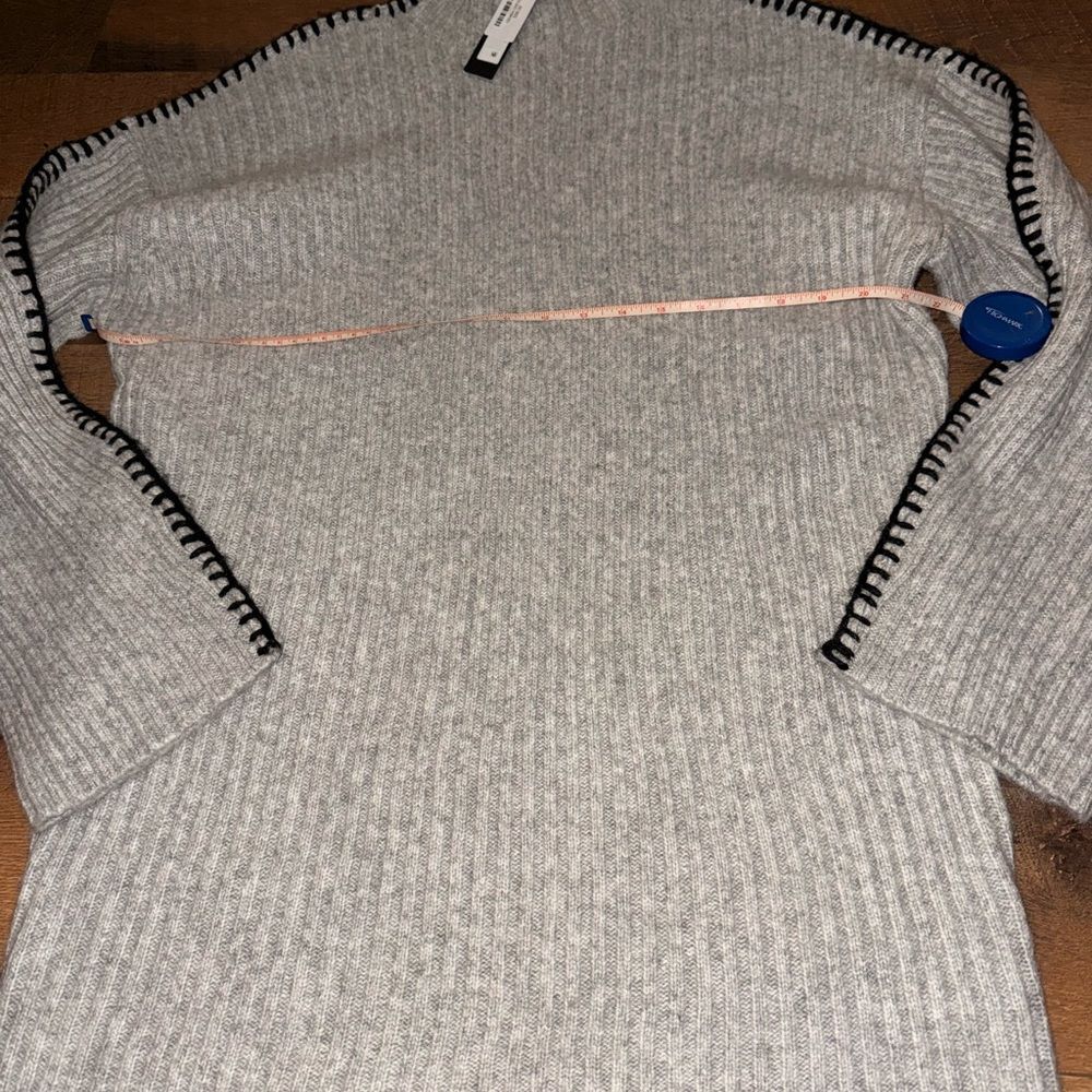 Steve Madden Gray Ribbed Sweater with Black Accents